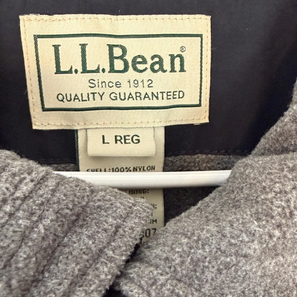 LL Bean Men’s Fleece Lined Warm-Up Jacket. Navy Blue. Size Large Regular.
